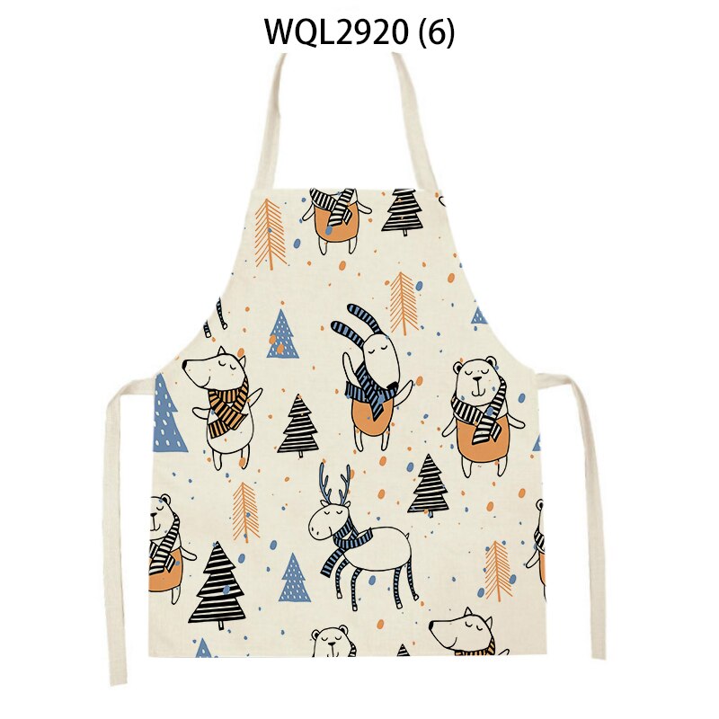 mandilon escolar infantil delantal barbero limpieza hogar Blusa con estampado de dibujos de animales para niños, delantal de cocina a prueba de aceite, antiincrustante, para el hogar,: WQL2920-6 / 68x55cm adultsize