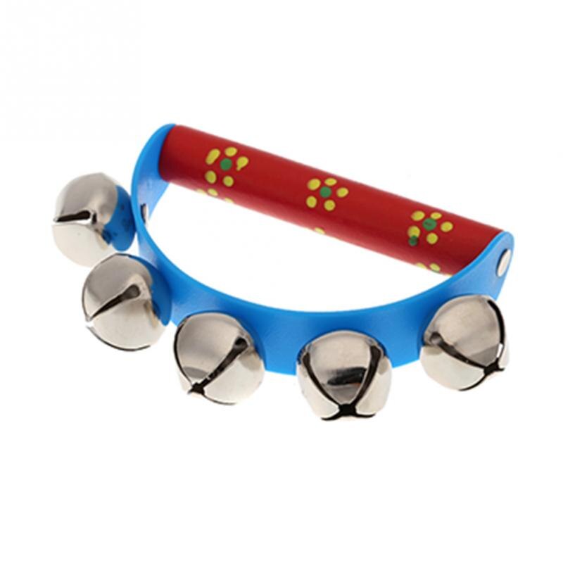 1Pcs Little Hand Held Tambourine Bell Metal Jingles Ball Percussion Musical Tambourine for Baby Children