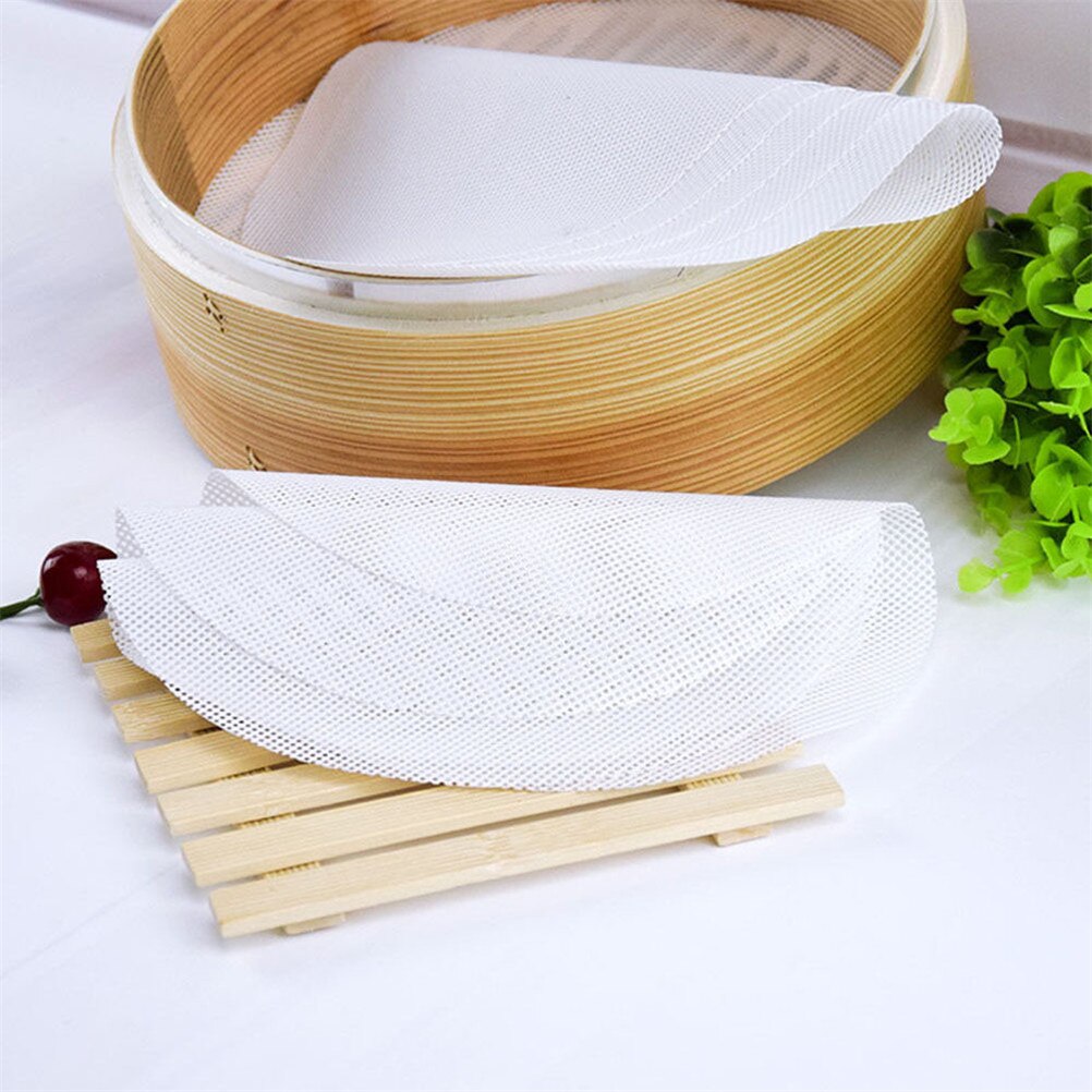 Non-Stick White Silicone Steamer Dim Sum Paper Restaurant Kitchen Under Steamers Mat Kitchen Cooking Tools Accessories