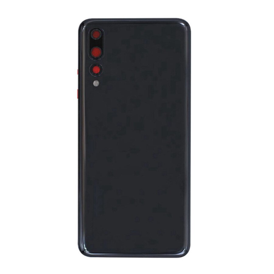 Clear Back Glass Cover Voor Huawei P20 Pro Batterij Cover Terug Glas Panel Vervanging P20 Pro Achter Behuizing Deur Case + Camera Lens: Black With Lens