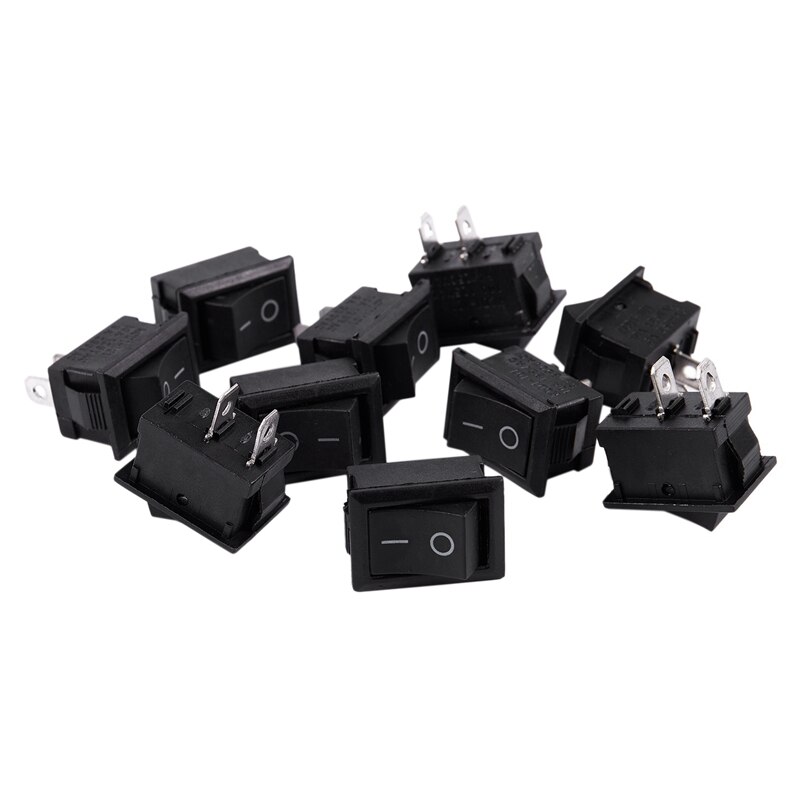 Interruptor de botón momentáneo de tapa redonda, accesorio sin tapa verde, AC 250V/3A y 10 Uds. 6A AC/250V 10A/125V, 2 terminales de soldadura de encendido/apagado, Mini barco R, 5 uds.