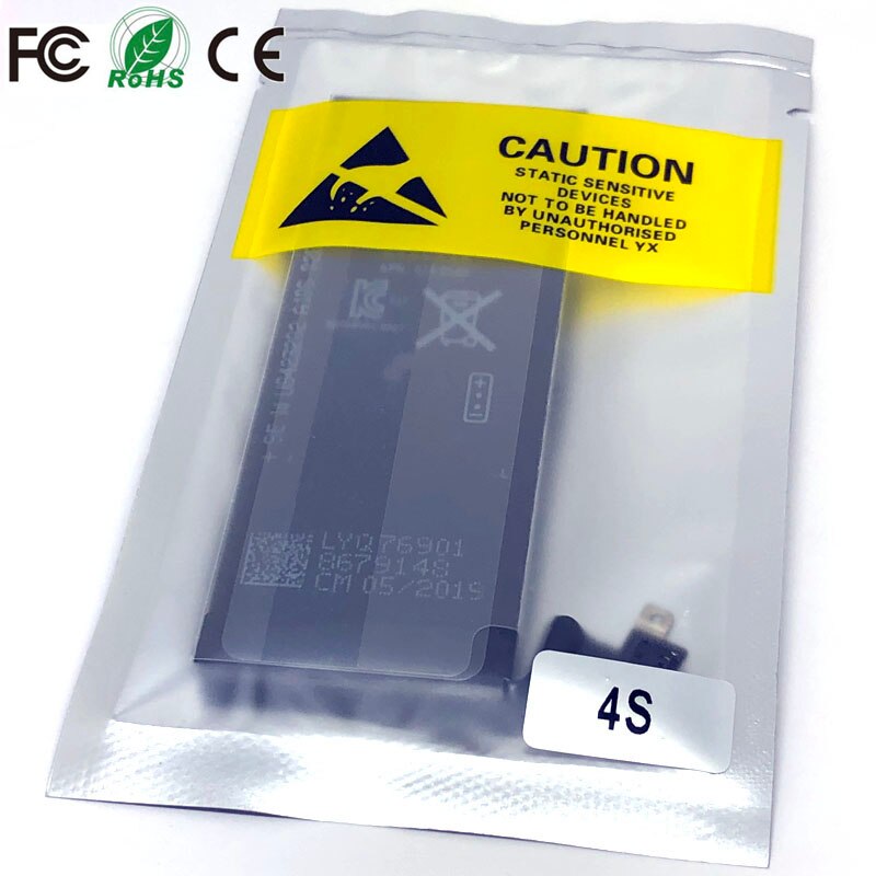 paquete de baterías para teléfono móvil oem de alta capacidad 0 cycle seal para apple iphone 4 4S 5 5S 5C SE 6 6S 7 8 Plus X XR XS Max batería: iPhone 4S