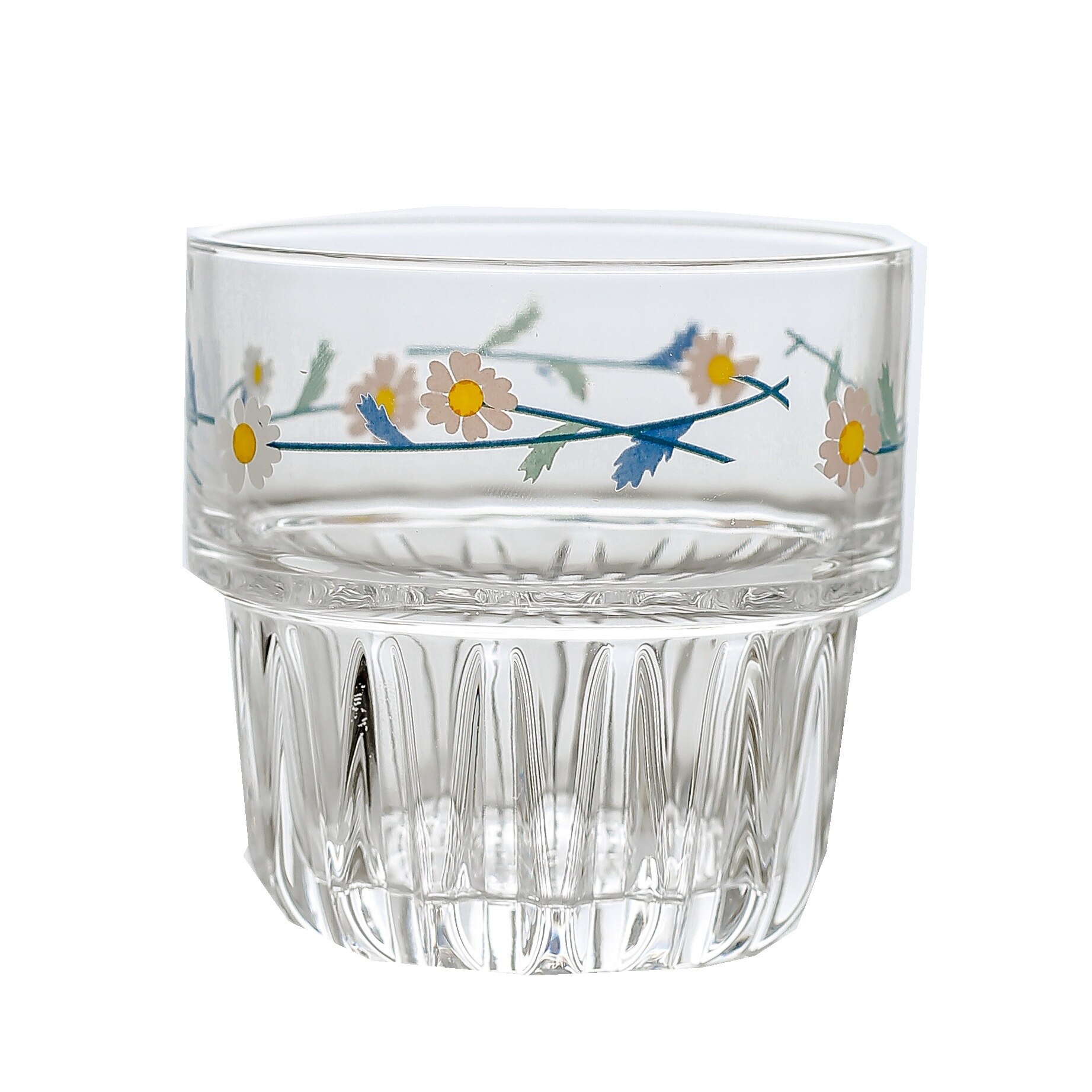 Style japonais et coréen Daisy verre glace fraîche café petit déjeuner lait tasse jus Cola lait thé bière verre peut être superposé: 1