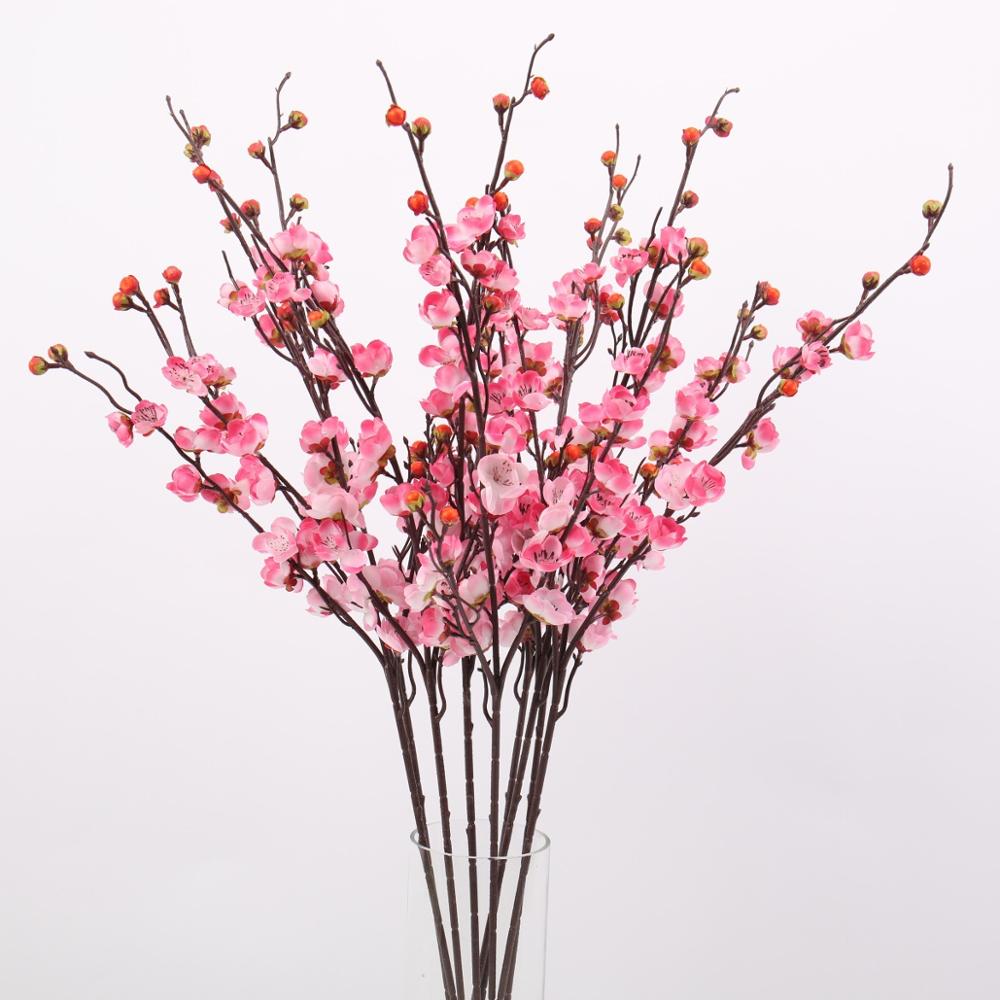 1Pc Kunstmatige Winterseet Bloem Takken Wit Roze Rood Geel Mume Lamei Bloem Voor Kerst Deur Tafel Bloemen Decoratie