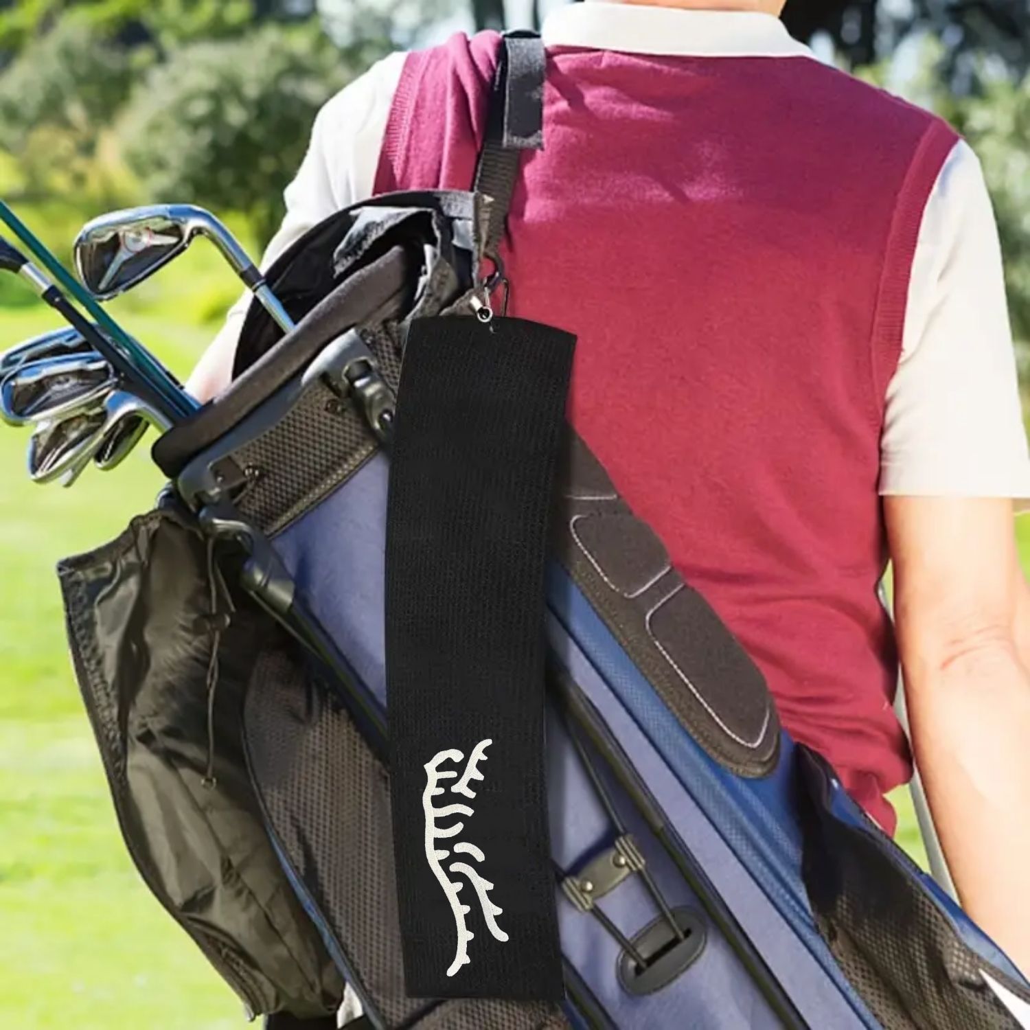 Sjovt tigermikrofiber premium golfhåndklæde, broderede golfhåndklæder til golftasker til mænd og kvinder, golftilbehør til mænds golfspillere