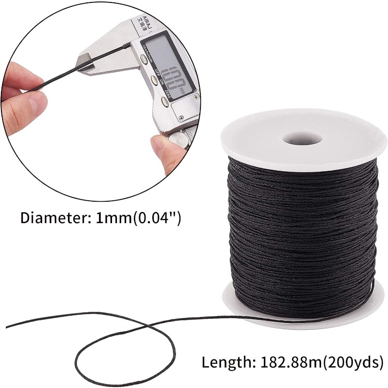 100 Yards Waxed Cord Cotton Waxed Cotton Thread 1.5mm Waxed Beading String Cord for Jewelry Bracelet Making Macrame Crafting: Chocolate Color