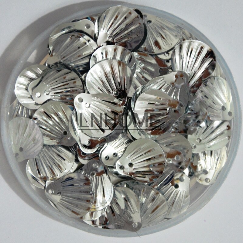 450Pcs 13Mm Shell Losse Pvc Pailletten Voor Ambachten Kinderen Naaien Diy Jurk Kleding Accessoires Zilveren Spangles