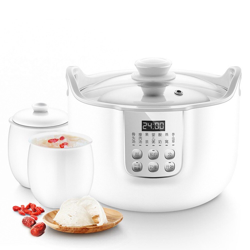 Household Multi Cooker Electric Stew Pot White Porcelain Water-proof Bird&#39;s Nest Stew Pot Cooking Machine