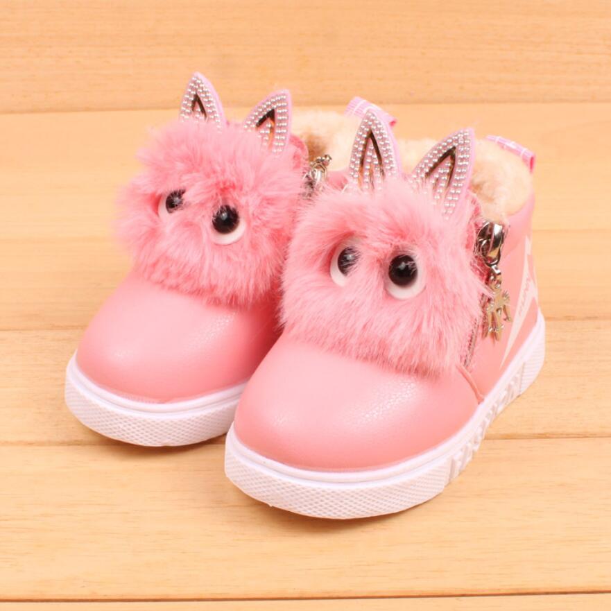 Winter Warme Baby PU leder stiefel freundlicher Jungen Mädchen Sneaker Stiefel Art Warme Baby lässig Schuhe Schönen Weichen