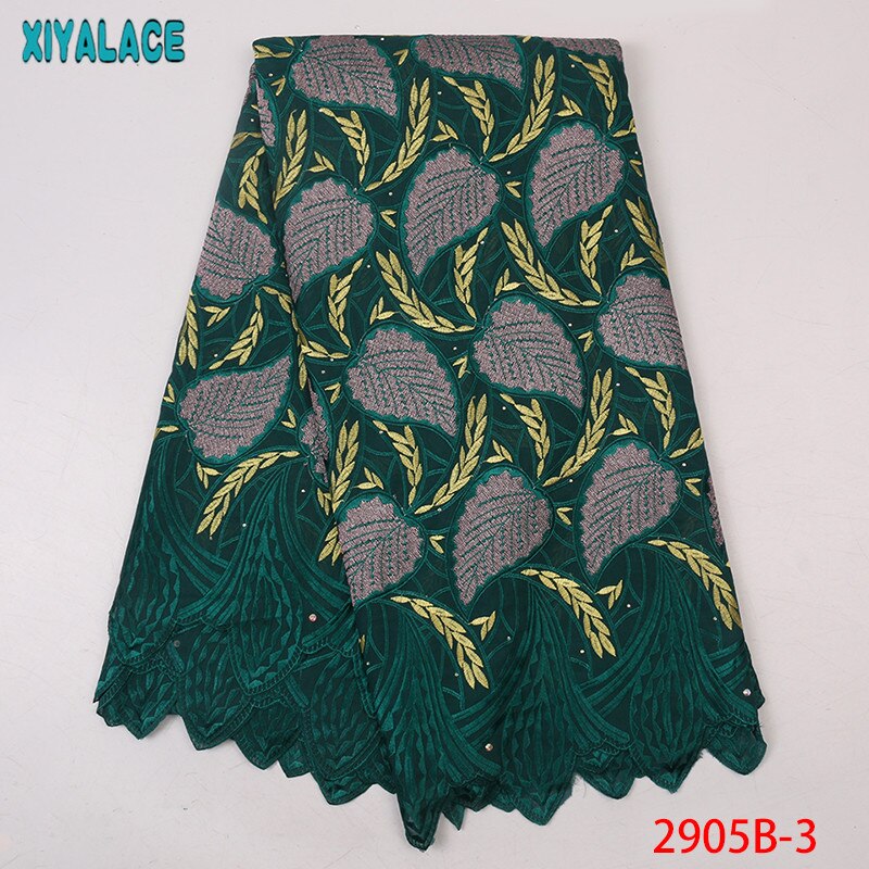 Afrikansk blonderstoff blondere siste tørre blondere brodert bomullsblonder med rhinestones til kvinner  ks2905b-1