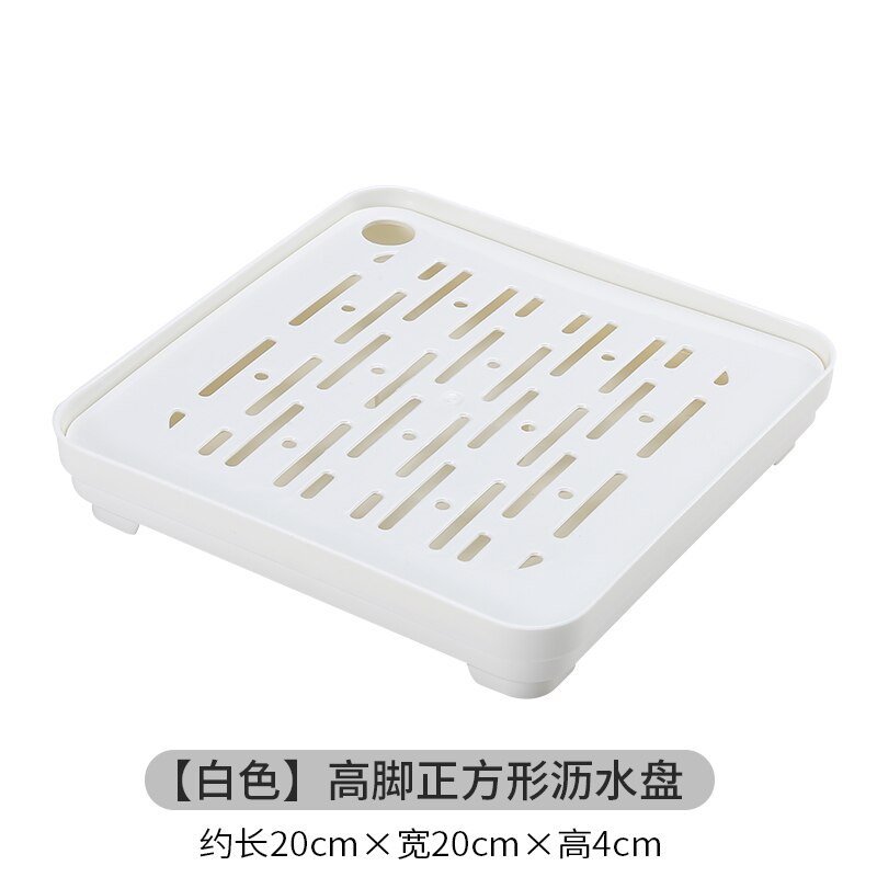 Tea Tray Water Cup Drain Tray Household Living Room Double-layer Rectangular Fruit Tray Plastic Simple Tea Table use for Drink: C