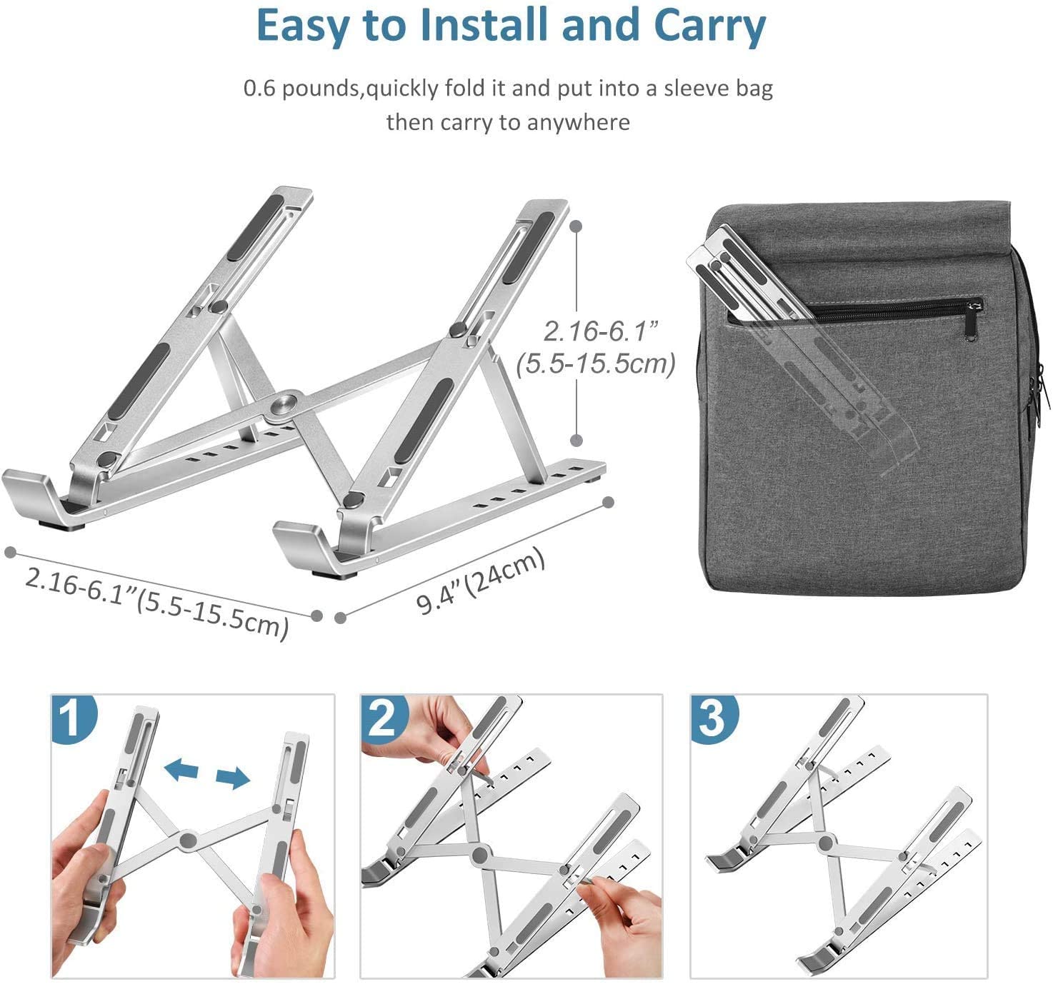 Mr.Lei Laptop Stand for MacBook Air Pro Foldable Notebook Stand Aluminium Alloy Tablet Stand Bracket Laptop Holder for MacBook