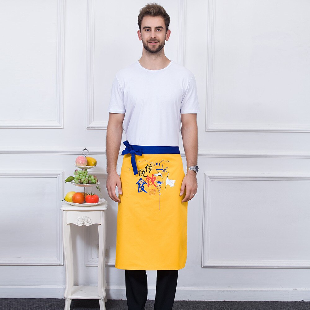 Delantal blanco negro de , , servicio de comida chino, restaurante, cafetería de cocina, panadería, Chef, camarero, delantales de limpieza