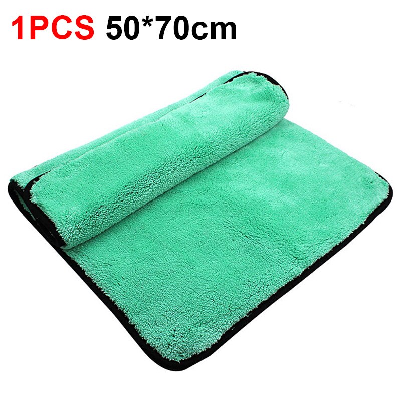 limpieza coche Toalla de microfibra suave para lavado de coches paño detallado de coches trapo de microfibra para pulir el coche paño de absorción de secado de felpa gruesa paño de cuidado para coche: 50 X70cm