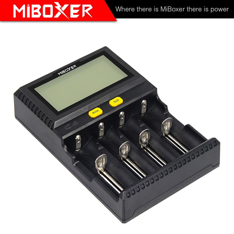 MiBoxer C4-Plus Batterie Ladegerät Doppel AA Max 2.5A/Slot Super Schnelle 18650 Ladegerät