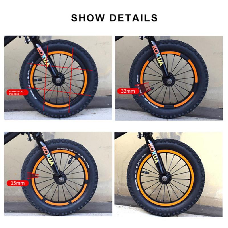 Pegatinas reflectoras para bicicleta, adhesivos reflectores para rueda, cintas de seguridad para rueda de bicicleta para niño, accesorios para bicicleta