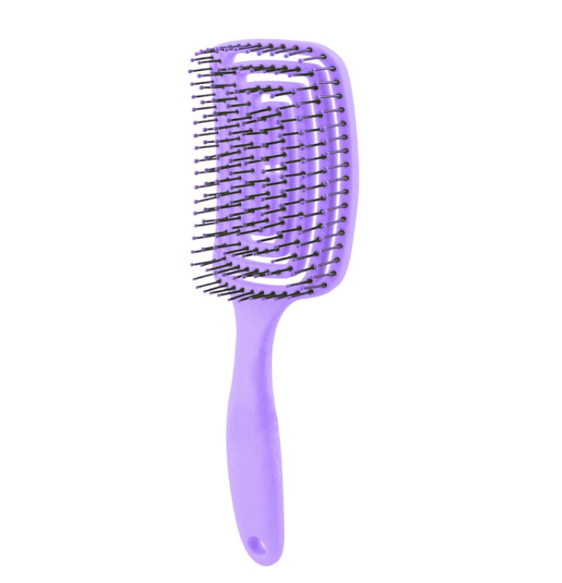 Brosse à cheveux Portable, peigne de Massage du cuir chevelu, poignée antidérapante en caoutchouc, outil de coiffure sec et humide, soins de santé: Violet