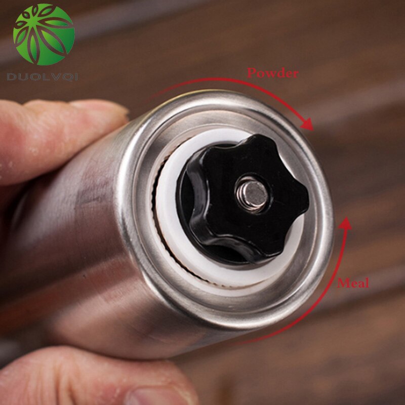 Duolvqi handmatige koffiemolen roestvrijstalen koffiemolens verstelbare koffiemolenmachine maïskoffiezetapparaat draagbare gereedschappen