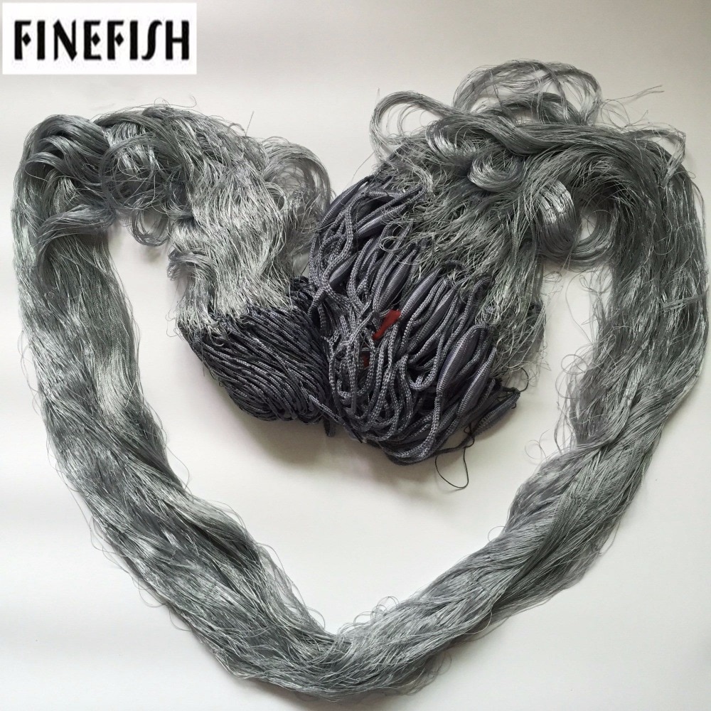 Finfisk tre lag finland garn 1.8m*(30m or 60m)  utendørs vannfangst fiskenett multifilament nylon line klebrig mesh