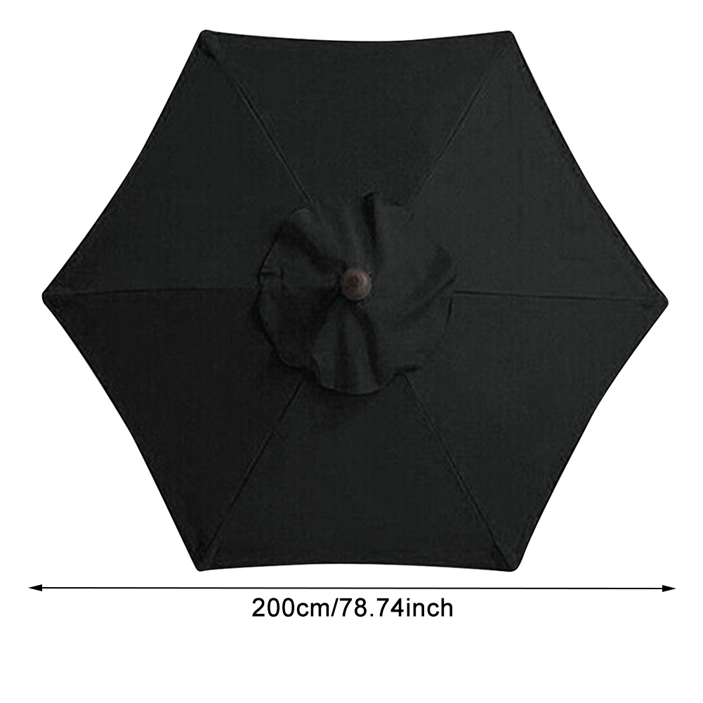 Parasol de 6 huesos sin soporte, sombrilla de 2m, tela reemplazable, protección UV impermeable para exteriores, playa y jardín