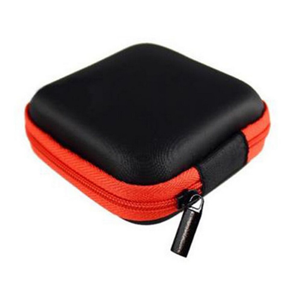 Bolsa portátil para auriculares, Mini caja dura de almacenamiento cuadrada con cremallera, funda para auriculares asimétrica a prueba de humedad, bolsa para auriculares