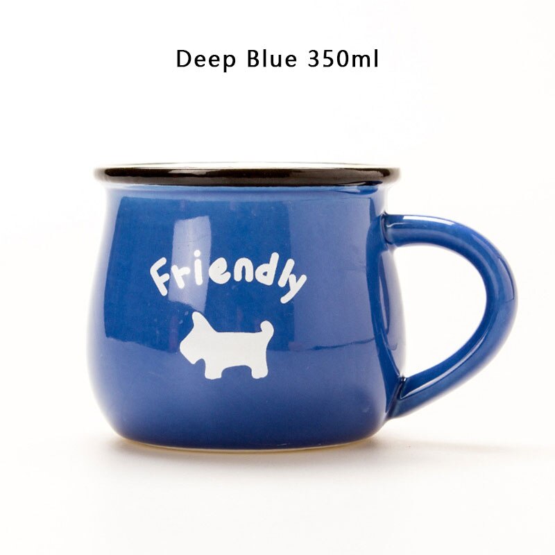 Zakka Retro Ceramic Cups and Mugs Travel Coffee Mug Enamel Breakfast Milk Tea Cups Simple and Mugs Kitchen Tool: 9