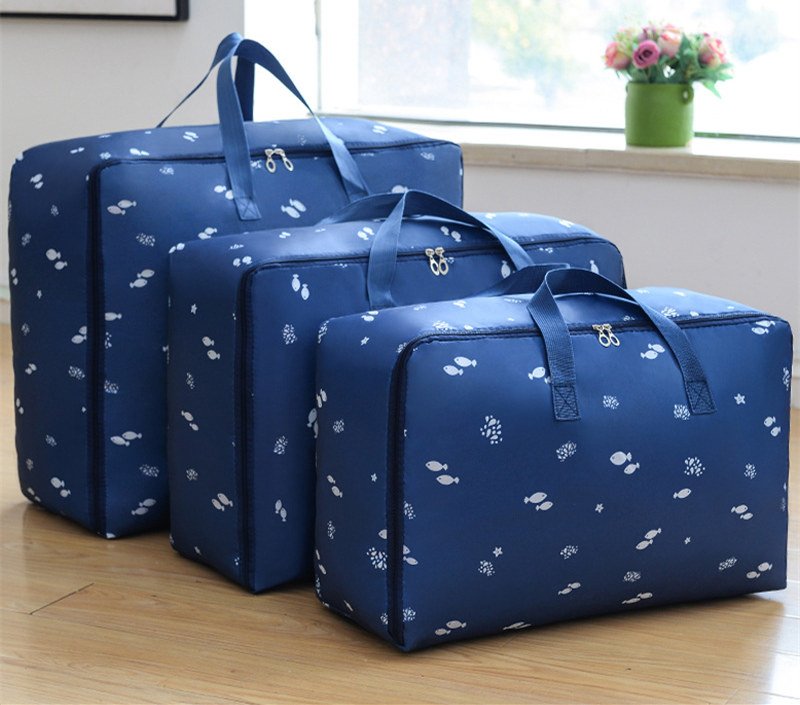 Dejlig print oxford opbevaringstaske med håndtag holdbart skabsorganisator til rejsegarderobe hjemmequilt legetøj diverse ryddelig taske: Zangqingyu