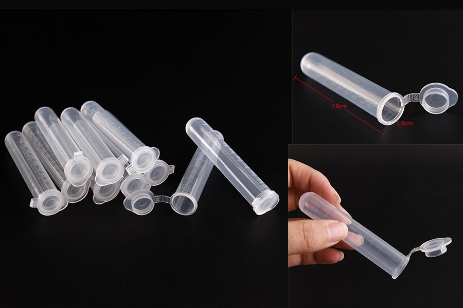 10pcs/set 10MLClear Micro Plastic Test Tube Centrifuge Vial Snap Cap Container For Laboratory Sample Specimen Lab Supplies