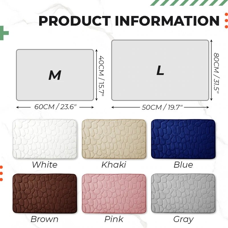 Bathroom Mats Super Absorbent Bath Mat Carpet Non-slip Floor Mat Comfortable and Resilient Modern Simple Door Decor Washable Rug
