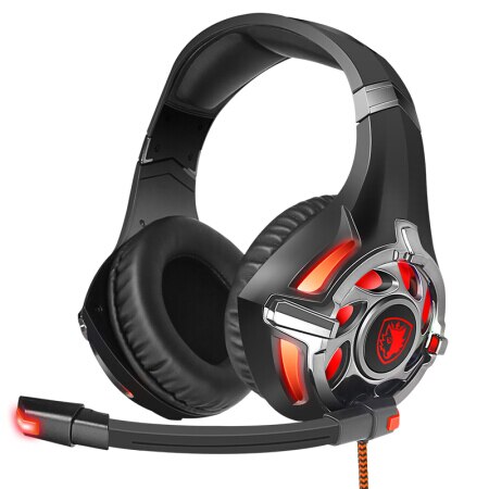 SADES R16 Gaming Headset Headphones USB 7.1 Surround Stereo Over Ear For PC/Laptop Gamer: Red