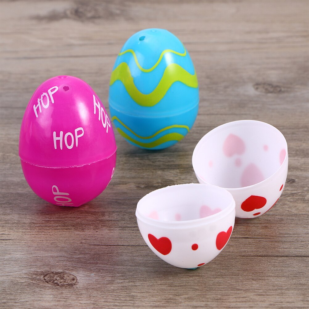 2 Set di 24 pezzi decorazioni per uova di pasqua dipinte uova di plastica aperte divertenti uova di pasqua decorazioni regalo di pasqua Creative per amici di bambini