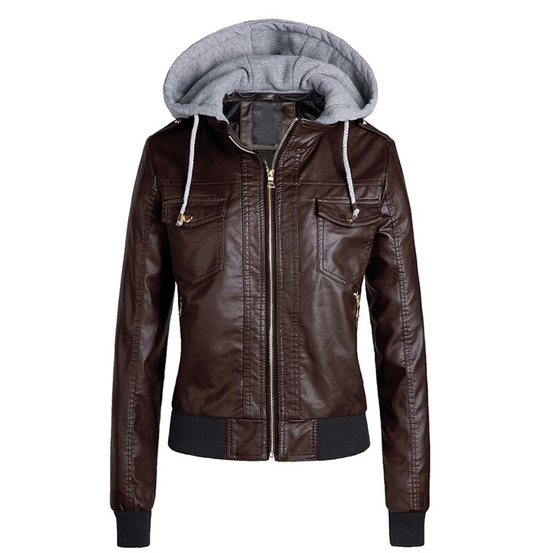 Autumn and Winter Thick Lamb Fur One Motorcycle Leather Jacket Large Size Stand Collar Ladies Cotton Jacket