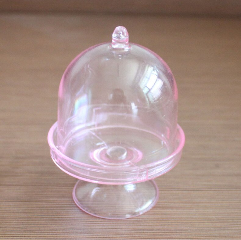 12pcs/Lot Transparent Plastic Tray Candy Box for DIY Wedding Candy Box Baby Shower Birthday Guests Box Party Supplies: pink