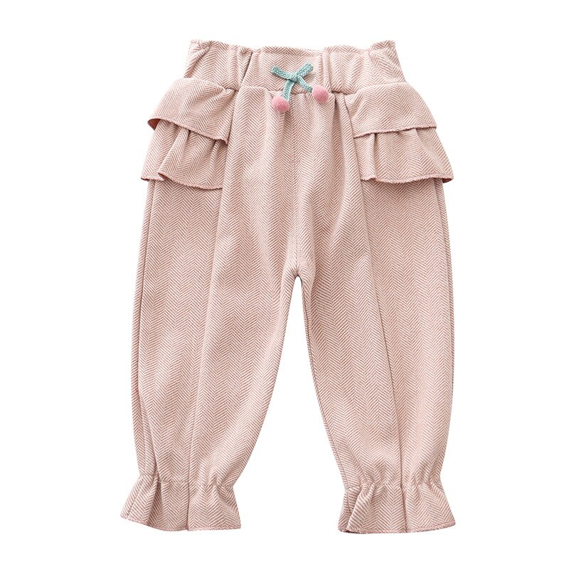 Lente herfst babymeisjes broek casual ruches kersen broek babymeisjeskleding lange prinsessenbroek kinderen