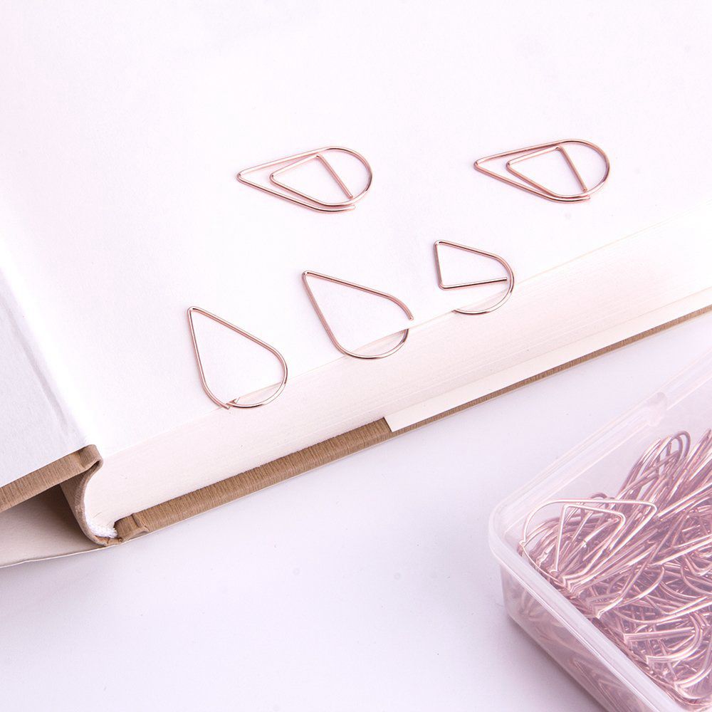 200 Pcs Rose Gold Leuke Paperclips, glad -Vormige Paperclips Voor Kantoor School Student (1 Inch/25 Mm)