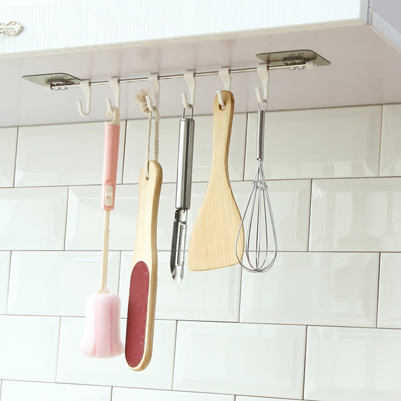 Küche Gabgets Schrank 6-Haken Heimat Organizer Lagerregal Speisekammer Truhe Werkzeuge Handtücher Aufhänger Kleiderschrank Handtuchhalter Lagerregal