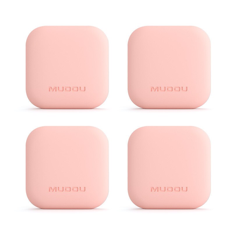 4-piece Air-soft Silicone Anti-collision Stickers Door Handle Anti-collision Pad Protection Cushion Door Rail Wall Guard: PINK-A