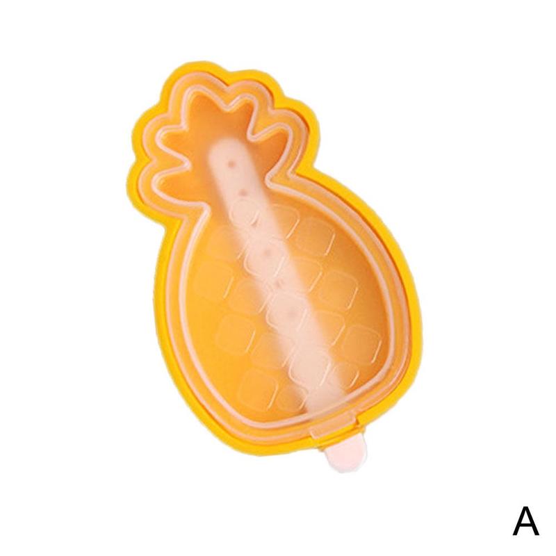 Strawberry Satermelon Popsicle Molds Popsicle Silicone BPA Molds With Sticks Pineapple Cartoon Drip-Guards G2N4: Black