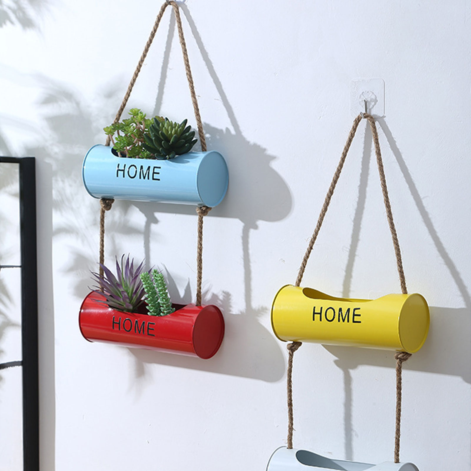 Wall Mount Flower Pot Garden Outdoor Hanging Flowerpot Holder Metal Plant Basket Home Farmhouse Decoration