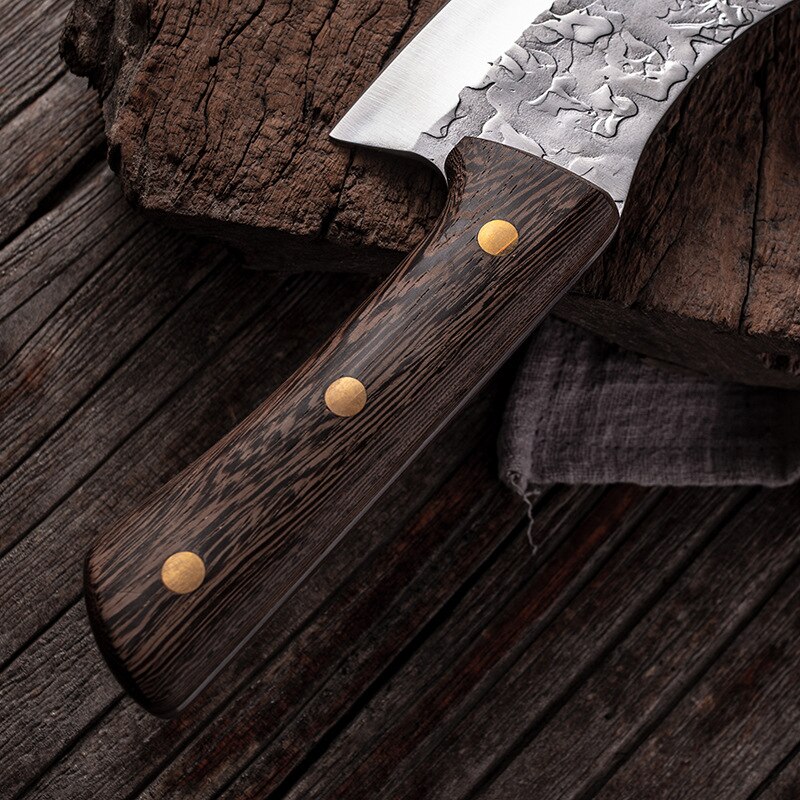 Cuchillo japonés para deshuesar, utensilio de cocina de acero, hecho a mano, Santoku