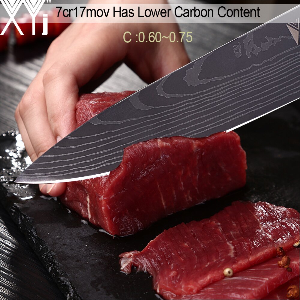 XYj 7 inch Damascus Pattern Santoku Knife Stainless Steel 7cr17 Sharp Blade Chef Knives Germany Style Kitchen Accessory Tools