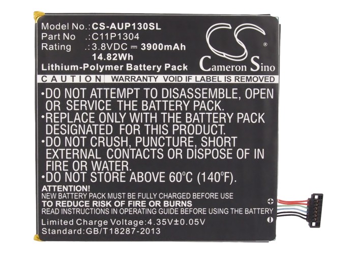 Cameron Sino 3900mAh batterie pour Asus K00L K013 K01G M80T M81C ME173X Me176, bloc-notes emo 7 bloc-notes 8HD VivoTab 8