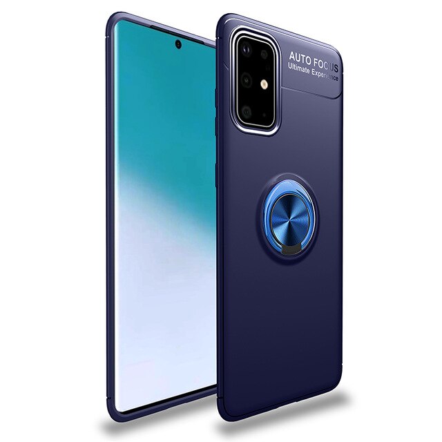 per Samsung galassia Caso di m31s Metallo Anello Magnetico Del Basamento di Caso Della Copertura Molle Del silicone di TPU per Samsung M 31S M31S antiurto Fundas: blu Case blu Ring