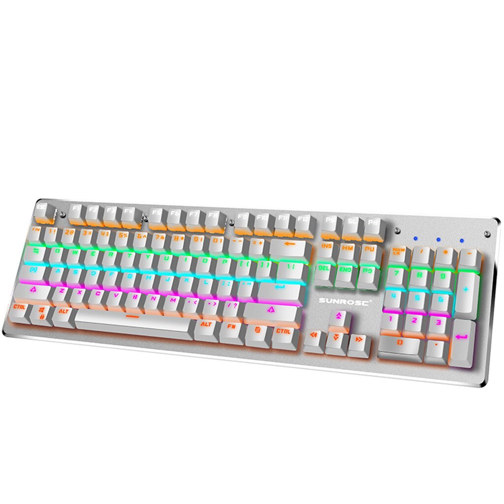 T610 niebieski przełącznik mechaniczna klawiatura bryzgoodporna USB przewodowa 104 klawiszy RGB Gamer podobne wrażenie mechaniczne na PC