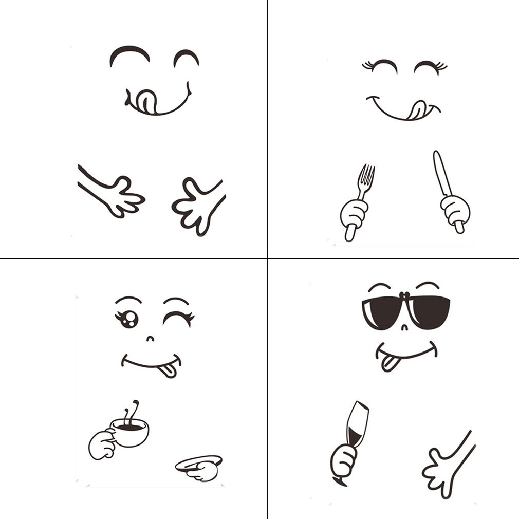 Fridge Sticker Romantic Smiley Cartoon Shape Refrigerator Magnetic Refrigerator Sticker Decoration A/B/C/D