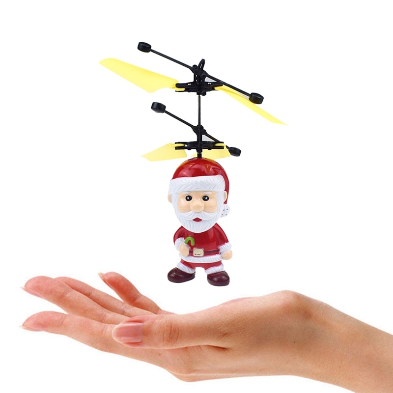 Natale Babbo natale Giocattolo di Volo di Babbo natale Giocattolo Aereo Sensore Elicottero Induzione Giocattoli Incandescente