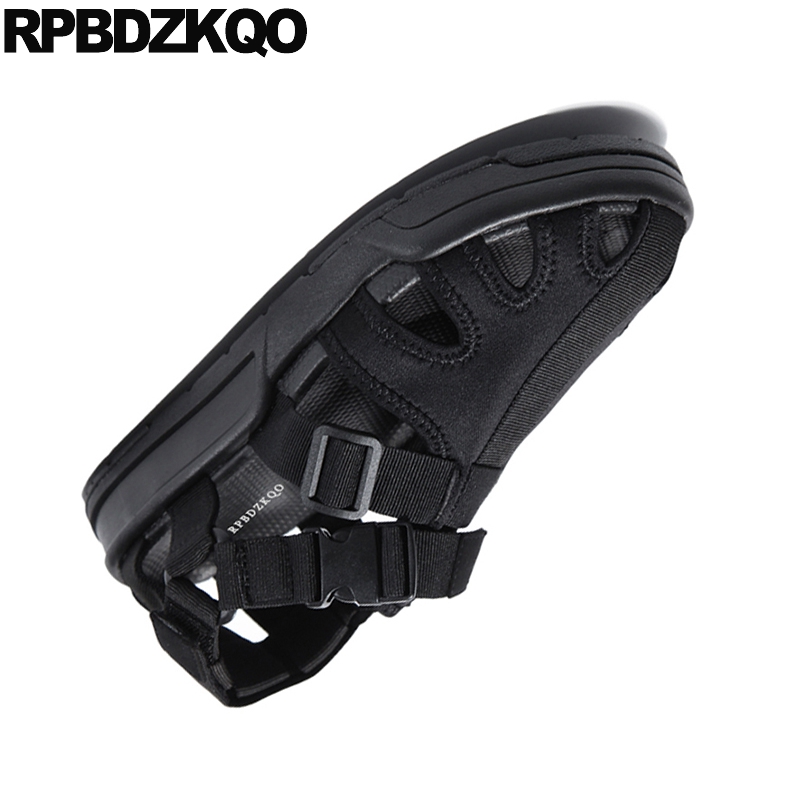 Mannen Gladiator Sandalen Zomer Romeinse Inheemse Sneakers Zwarte Gesloten Teen Ademend Strap Outdoor Sport Mesh Schoenen Mode Visser
