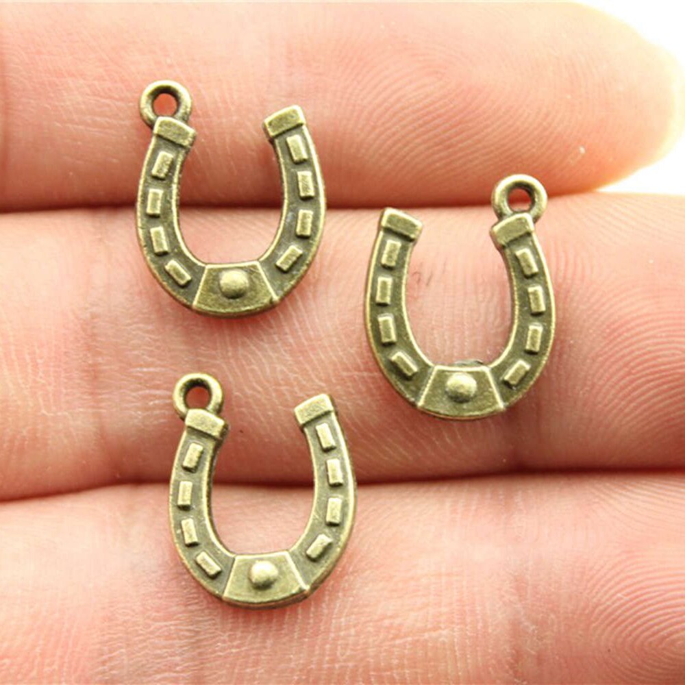 WYSIWYG 40pcs 15x12mm ferro di Cavallo Pendenti A Ferro di Cavallo Pendenti di Fascino Antico Colore Argento A Ferro di Cavallo Pendenti: Bronzo antico placcato