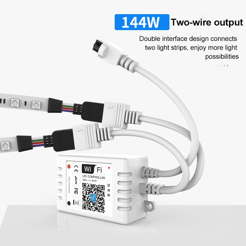 Wifi Intelligent Controller Colorful 24 Key Dual Load RGB Light With Controller ALexa Voice Smart Home Automation Module