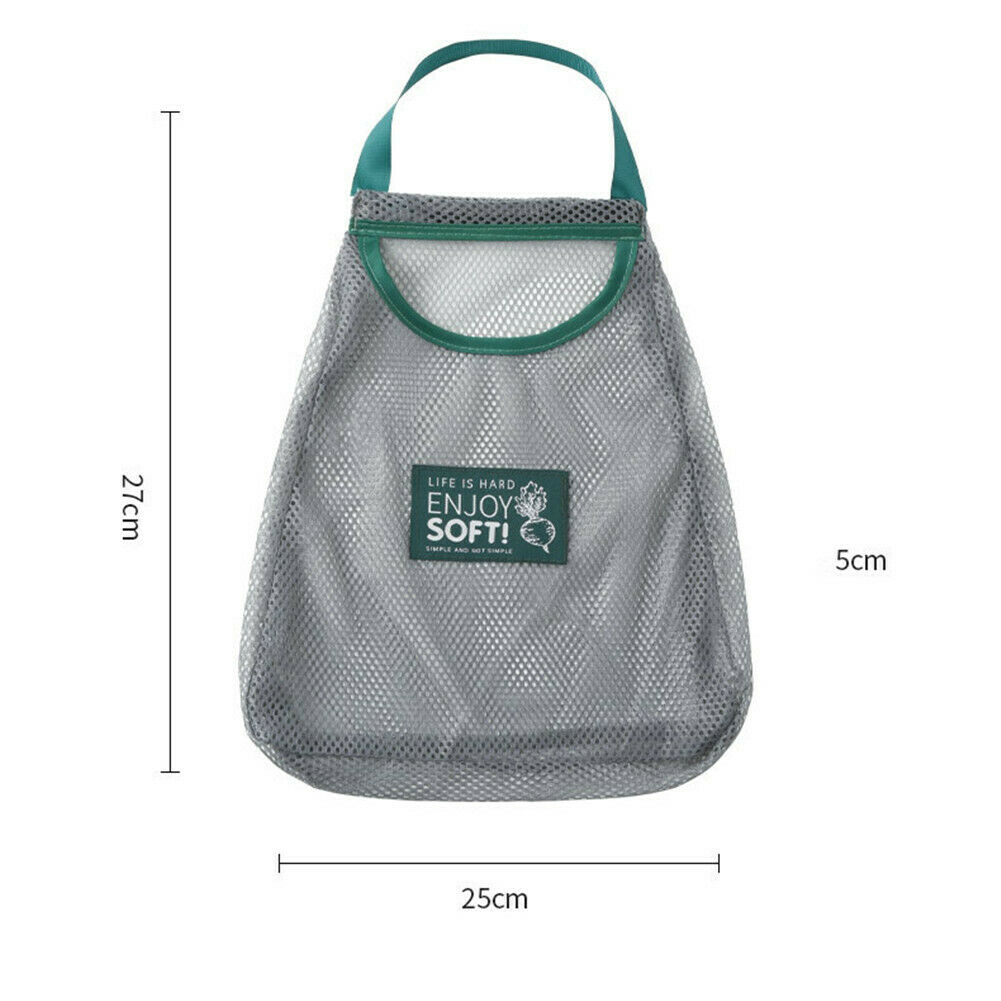 Newest Woman Breathable Wall Handle Onion Garlic Hanging Storage Bags Fish Net Vegetable Kitchen Shopping Bags: Default Title